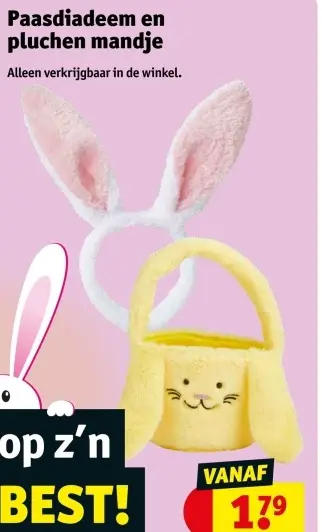 Promotie: Paasdiadeem en pluchen mandje