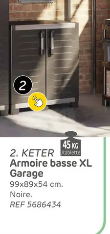 Offre: Armoire garage keter xl basse noir