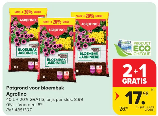 Promotie: Potgrond voor bloembak