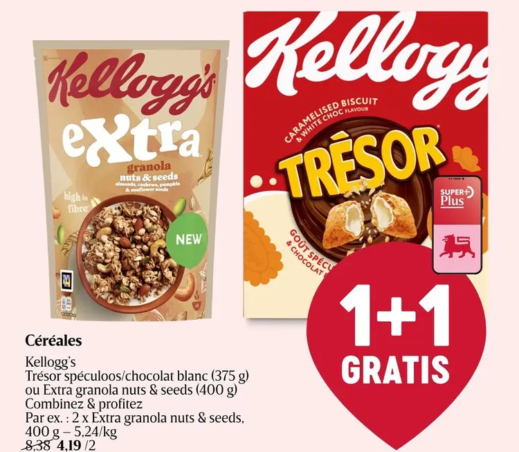 Offre: Trésor spéculoos/chocolat blanc ou Extra granola nuts & seeds