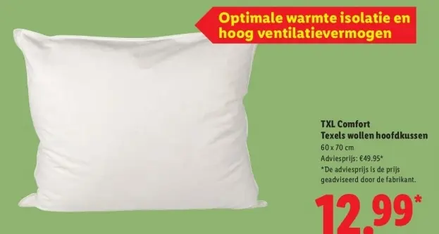 Aanbieding: Texels wollen hoofdkussen