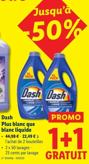 Offre: Dash Plus blanc que blanc liquide