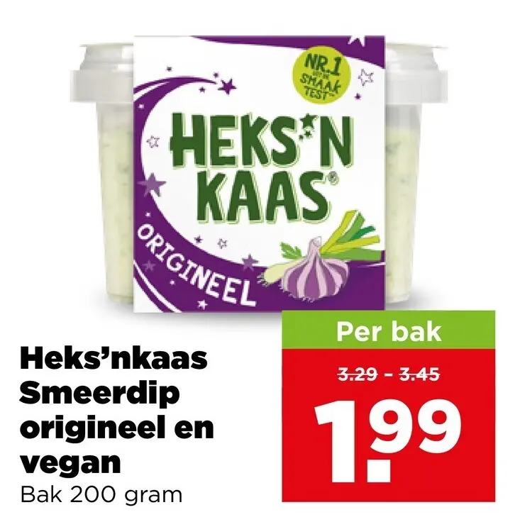Aanbieding: Heks'nkaas Smeerdip origineel en vegan