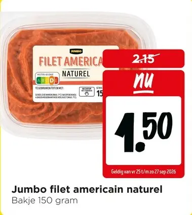 Aanbieding: Jumbo filet americain naturel