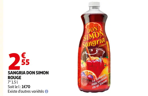 Promotie: Sangria DON SIMON rouge
