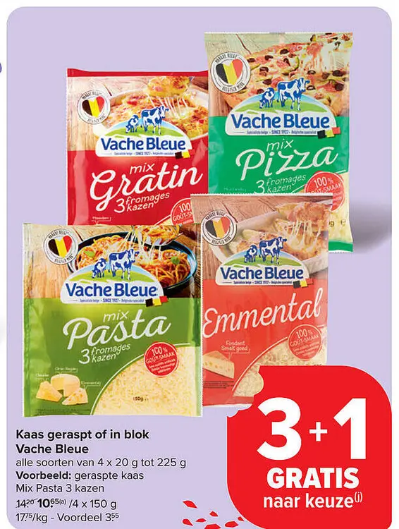 Aanbieding: Kaas geraspt of in blok