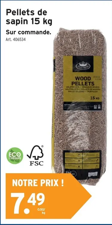 Offre: Pellets de sapin 15 kg