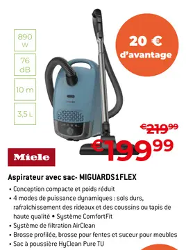 Offre: Aspirateur avec sac- MIGUARDS1FLEX