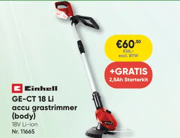 Aanbieding: Einhell GE-CT 18 Li accu grastrimmer (body)