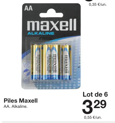 Offre: Piles Maxell