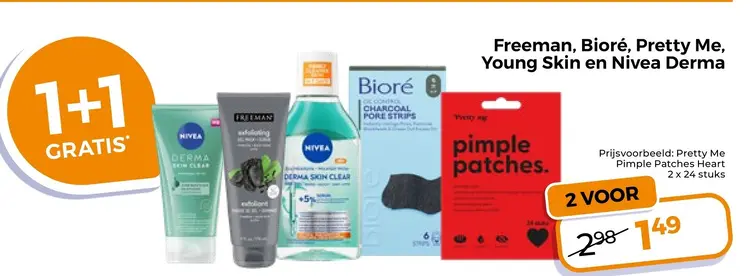 Aanbieding: Freeman, Bioré, Pretty Me, Young Skin en Nivea Derma