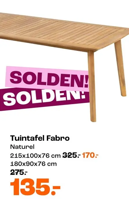 Promotie: Tuintafel Fabro