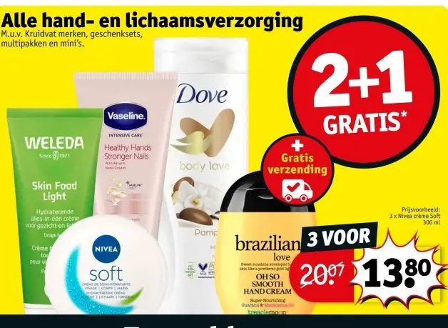 Aanbieding: Alle hand- en lichaamsverzorging