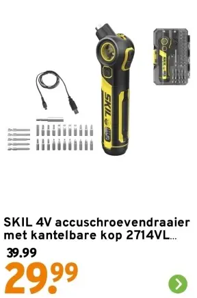 Aanbieding: 4V accuschroevendraaier met kantelbare kop