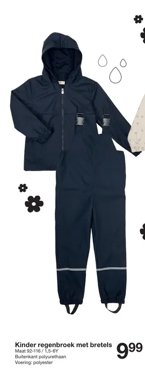 Promotie: Kinder regenbroek met bretels
