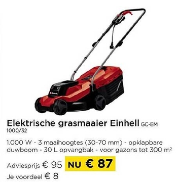 Aanbieding: Elektrische grasmaaier Einhell GC - EM