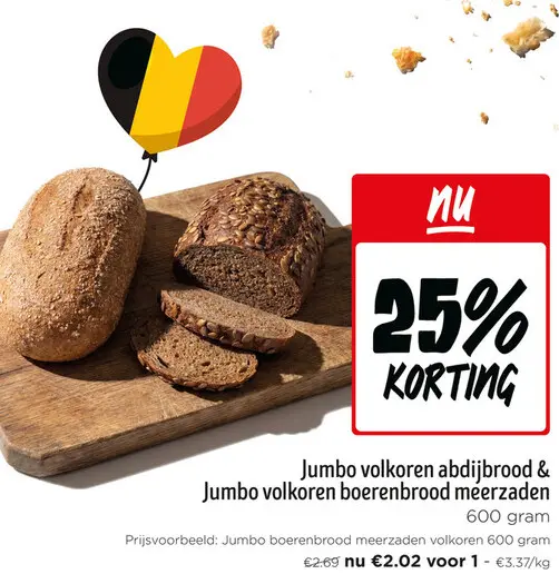 Promotie: Volkoren abdijbrood & volkoren boerenbrood meerzaden