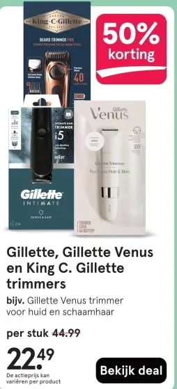 Aanbieding: Gillette, Gillette Venus en King C. Gillette 