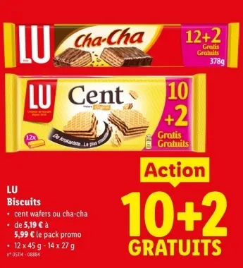 Offre: Biscuits cent wafers ou cha-cha