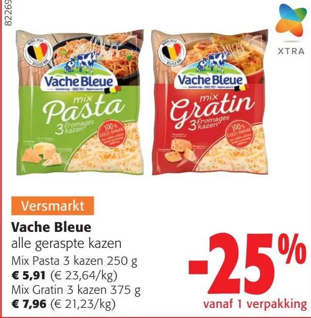 Aanbieding: Vache Bleue alle geraspte kazen