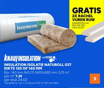 Aanbieding: Insulation isolatie naturoll 037 dikte 120 of