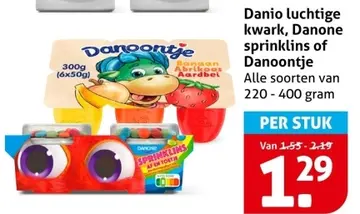 Aanbieding: Danio luchtige kwark, Danone sprinklins of Danoontje