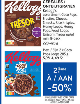 Offre: Kellogg's assortiment Coco Pops, Frosties, Ch