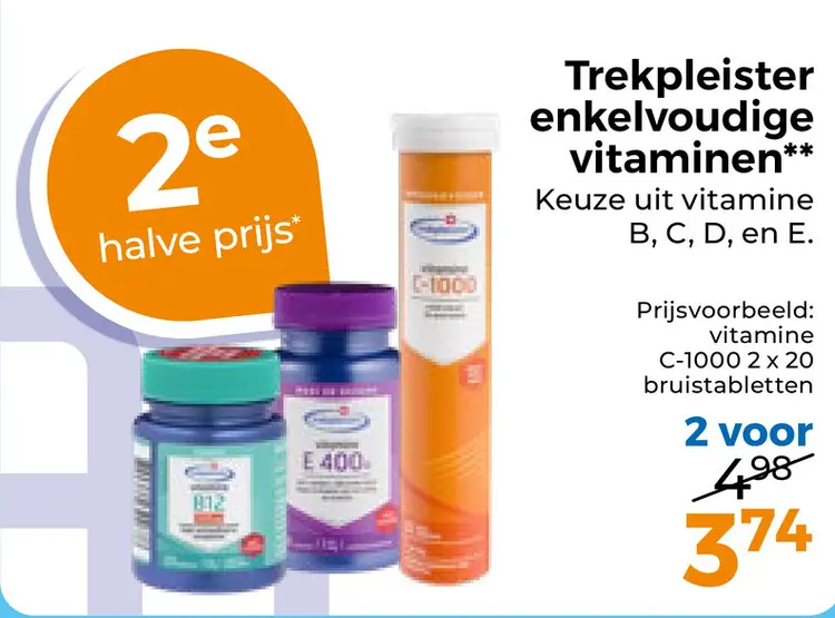Aanbieding: Trekpleister enkelvoudige vitaminen