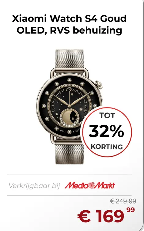 Aanbieding: Xiaomi Watch S4 Goud
