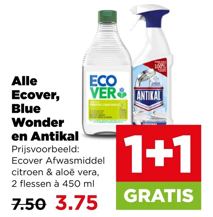 Aanbieding: Ecover Afwasmiddel citroen & aloë vera