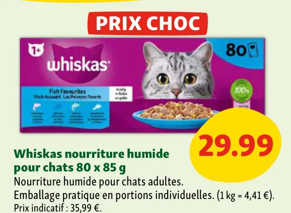 Offre: Whiskas nourriture humide pour chats
