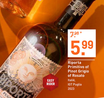 Aanbieding: Riporta Primitivo of Pinot Grigio of Rosato
