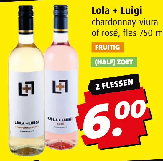 Aanbieding: Lola + Luigi chardonnay-viura of rosé