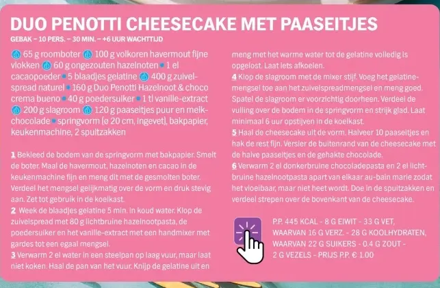 Aanbieding: Duo penotti cheesecake met paaseitjes