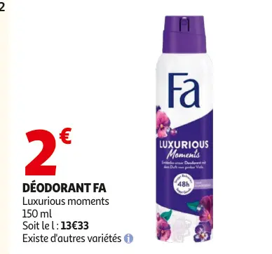Offre: DÉODORANT FA Luxurious moments