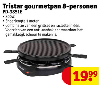 Aanbieding: Tristar gourmetpan 8-personen PD-3851E