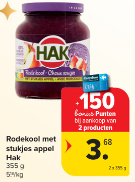 Aanbieding: Rodekool met stukjes appel Hak