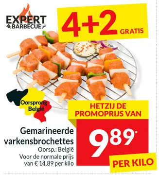 Aanbieding: Gemarineerde varkensbrochettes