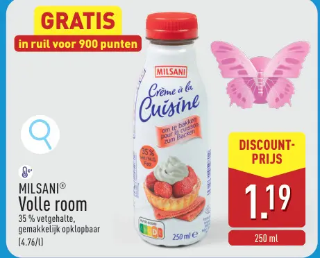 Promotie: Volle room Crème à la Cuisine