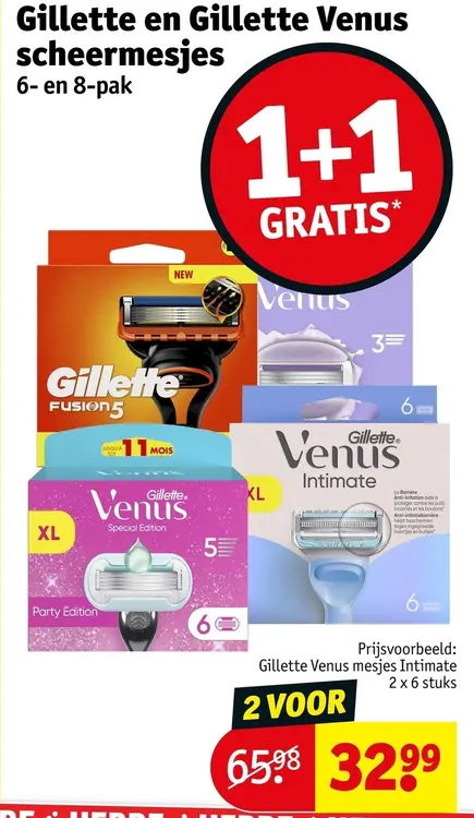 Aanbieding: Gillette en Gillette Venus scheermesjes