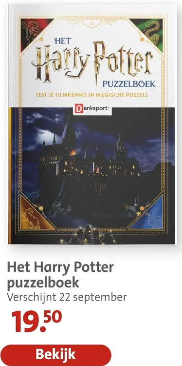 Aanbieding: Denksport Het Harry Potter puzzelboek
