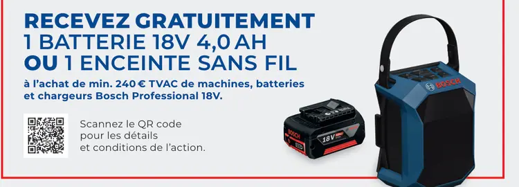 Offre: 1 batterie 18v 4,0 ah ou 1 enceinte sans fil