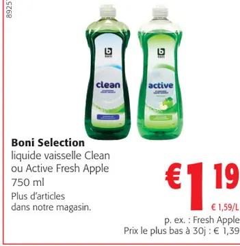 Offre: Boni Selection liquide vaisselle Clean ou Active Fresh Apple