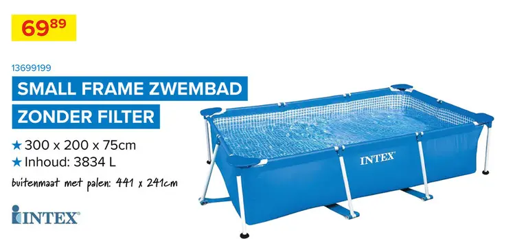 Promotie: Intex small frame familiezwembad 300 x 200 x 75 cm