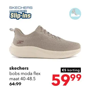 Aanbieding: Skechers BOBS Moda Flex heren sneakers taupe
