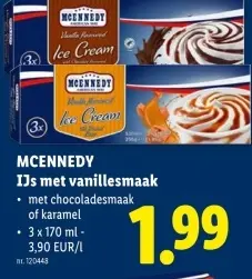 Promotie: IJs met vanillesmaak