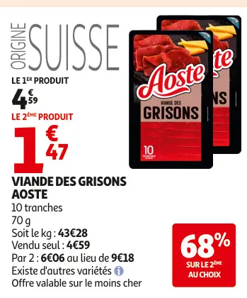 Offre: Viande des grisons