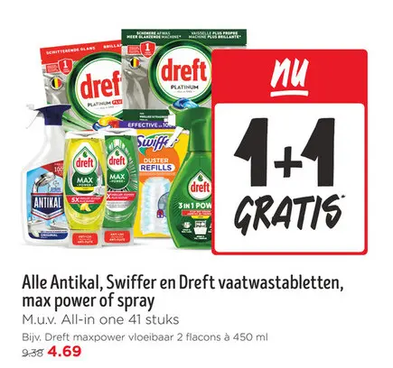 Aanbieding: Antikal, Swiffer en Dreft vaatwastabletten
