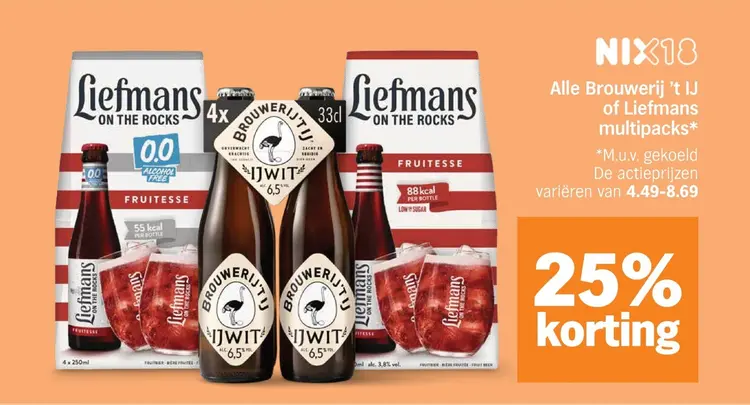 Aanbieding: Brouwerij 't IJ of Liefmans multipacks