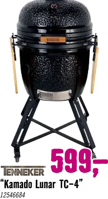 Aanbieding: TENNEKER Kamado Lunar TC-4 zwart
